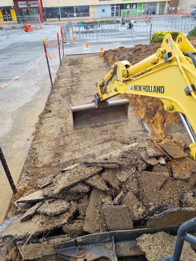 Dial A Digger - Excavator Rips up Carpark