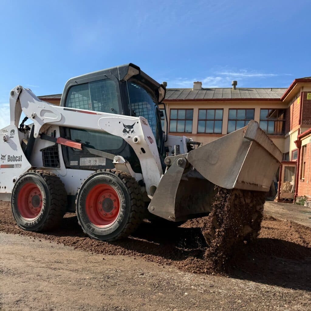 Earthmoving services in Adelaide by Dial A Digger excavator operator preparing construction site